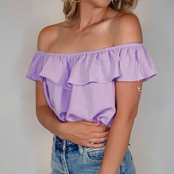 Pull & bear off shoulder flowy top - Picture 1 of 3